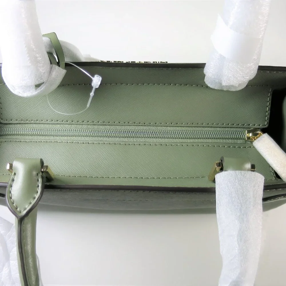 Michael Kors Rayne Medium Leather Satchel Army Green NWT - Picture 7 of 13